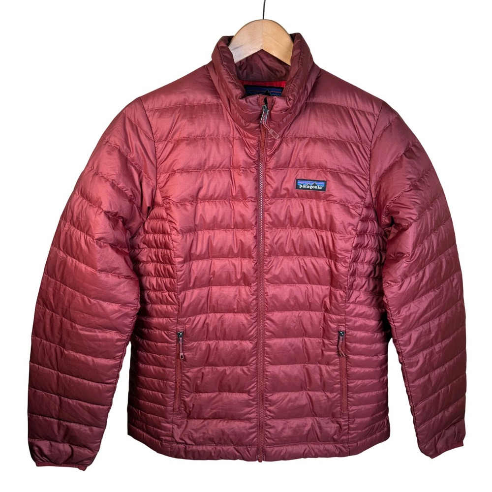 Patagonia Down Sweater Puffer Jacket Womens Medium Red Goose Down Gorpcore Puffy